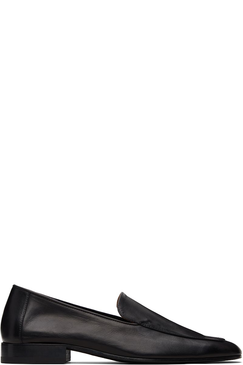 Dries Van Noten: Black Leather Loafers | SSENSE